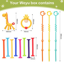High Chair Suction Toy Baby Teether Set Montessori Sensory Toys Babies 3 24 Play High Chair Toy price