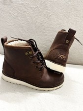 UGG Australia Size 2 Youth Boys Maple Suede Lace up Sheepskin Boots Shoes Brown Boys' Booties price
