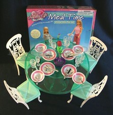 FANCY LIFE DOLLHOUSE Barbie Sz FURNITURE Meal Time 4 Chairs Dining Table Playset Youth Room Set price