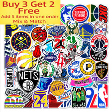 50pcs Waterproof Vinyl Stickers NBA Teams LOGO Basketball Luggage Phone Laptop Baby Door Ornament price