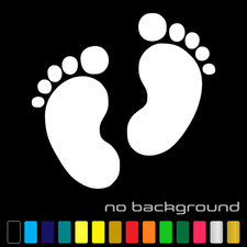 Baby Feet Sticker Vinyl Decal - Foot Print Cute Footprint Paw Tracks Car Window Baby Door Ornament price