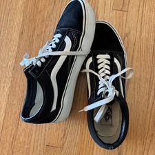 VANS Old Skool Black White Low Top Canvas Suede Sneakers men’s 8.5 Women’s 10 Men's Classic Shoes price