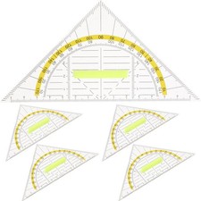 5 Pcs Plastic Geometry Triangle Rulers Measuring Drawing Tools Set for Teachers Measuring-Drawing Set price