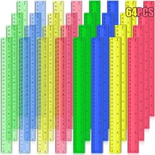 Ruler, 64 Packs 12 Inch Clear Plastic Rulers Bulk for Classroom, Transparent ... Measuring-Drawing Set price