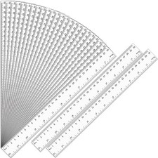 32 Pack Clear Ruler 12 Inch Bulk with Centimeters and Millimeters, Metric Rul... Measuring-Drawing Set price