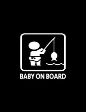 Baby On Board Decal, Fishing Baby Decal, Baby Fishing On Board Car Decal,Fishing Baby on Board price