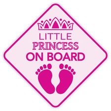 LITTLE PRINCESS ON BOARD Baby Car Vinyl 5"x5" Sticker Decal Buy 2, Get 3rd FREE Baby on Board price