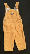 OSHKOSH B'GOSH Boys World's Best Overalls Khaki  2T Blue Fannel Lined Baby Overalls price