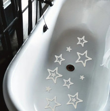 5 Sets of Anti Slip Stickers Star Bath Shower Grip Non-Slip Safety White 15pcs Bathroom / Shower Cabin Sticker price