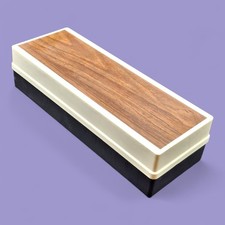 Vintage 1960 15 Cassette Storage Case Faux Wood Metro Products Plastic Holder Cassette & Storage Products price