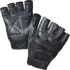 Men's Leather Fingerless Motorcycle Biker Gloves - Driving Riding Hunting Gloves Men's Leather Clothing price