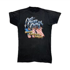 Vintage 1987 Guns And Guts Made America Great Biker T Shirt Just Leather USA Men's Leather Clothing price