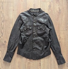 ALLSAINTS Rock Shirt Men's Leather Clothing Size S Slim Fit Dark Brown Men's Leather Clothing price