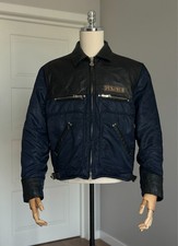 DURANGO Men's Leather Nylon Jacket Size M Black Navy Casual Clothing Men's Leather Clothing price
