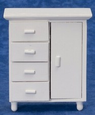 Dollhouse Miniature  Baby's Wardrobe Cabinet Opening Door Drawers 1:12 Scale Baby Room Wardrobe price