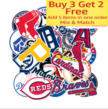 30pcs Waterproof Vinyl Stickers MLB All 30 Teams LOGO Baseball Luggage Phone Car Baby Room Wardrobe price
