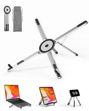 Viozon Portable Laptop Stand for Desk, Foldable Adjustable Computer silver Computer Desk price