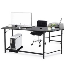 L Shaped Desk Corner Computer Gaming Laptop Table Office Black Workstation Home Computer Desk price