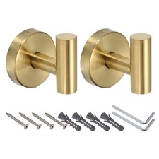 2pcs Bath Towel Hook Stainless Steel Coat Hook Robe Hooks Gold Towel & Bathrobe Set price