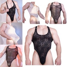 Men's Bodysuit Oil Glossy Leotard Opaque Tights One-piece Bodysuit Beachwear Men's Bodysuit price
