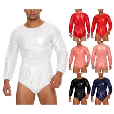 Mens Bodysuit Waterproof Leotard Incontinence Jumpsuit Clubwear One Piece Party Men's Bodysuit price