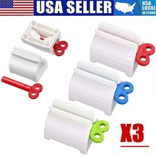 3x Toothpaste Squeezer Bathroom Tube Easy Stand Dispenser Rolling Holder Seat Toothpaste Holder price