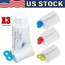 3x Toothpaste Squeezer Bathroom Tube Easy Stand Dispenser Rolling Holder Seat Toothpaste Holder price