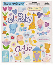 David Walker OH BABY! Sticker Sheet (50+) Pcs scrapbooking Baby Walker price