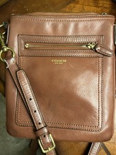 COACH Saddle Brown Leather Swingpack Crossbody Bag Purse EXCELLENT Women's Messenger Bag price