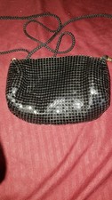 black shiny mesh nighttime crossbody 7 x 5 small purse 20" strap shoulder bag Women's Messenger Bag price