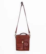 I MEDICI FIRENZE Brown Italian Leather Unisex Crossbody Shoulder Bag 22x25x7 cm Women's Messenger Bag price