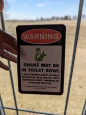 Warning snake in toilet funny sticker outhouse bathroom camper river fun 🐍 🪠 Toilet Sticker price