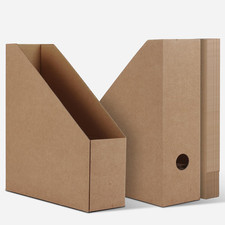EXYGLO 12 Pack Brown Magazine File Holder, Cardboard Magazine Rack with Label, F Office Magazine Rack price