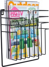 Wall Mounted Black Metal Wire Floating Magazine Rack, Office Magazine Holder Office Magazine Rack price