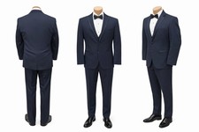 Men's Michael Kors Fantasy Midnight Blue Tuxedo with Pants & Vest 3 Piece Suit Men's Fantasy Wear price
