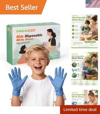 Kids Disposable Gloves for Ages 4–8, Blue Kids Nitrile Gloves Food Safe Latex... Kids' Gloves price