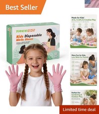 Kids Disposable Gloves for Ages 4–8, Pink Kids Nitrile Gloves Food Safe Latex... Kids' Gloves price