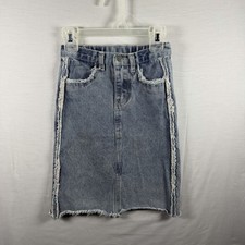 Hayden Girls Jeans Skirt Size Small Blue Denim Distressed Pockets Medium Wash Girls' Jeans / Denim Skirt price