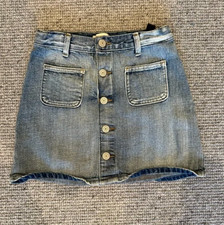 Levi's Girls Kid's Jean Skirt Blue Denim High Rise 10 Reg Distressed Washed Girls' Jeans / Denim Skirt price
