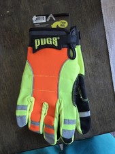 PUGS GLOVE Heavy Duty Work Gloves Safety Reflective Hi-Vis Size: LARGE L Men's Gloves price
