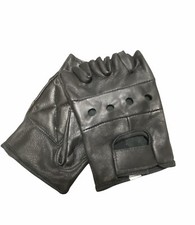 LEATHER FINGERLESS Men’s DRIVING MOTORCYCLE BIKER GLOVES  ALL SIZES Men's Gloves price