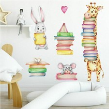 Cartoon Rabbit Giraffe Wall Stickers Kids Room Baby Nursery Wallpaper Home Decor Baby Room Wall Decor price