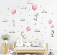 Ballon Wall Sticker Kids Room Whimsical Bunny Home Decor Nursery Baby Decal Baby Room Wall Decor price