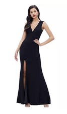 Dress The Population Sandra Gown - Size Medium, Black Slip Dress price