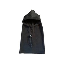 Pullover Fleece Hat Gaiter Neck Warmer Adjustable String Black Unisex One Size Unisex Neck Warmer price