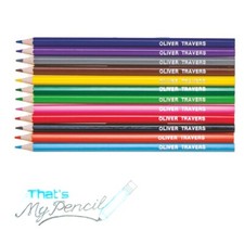 12 Hexagonal Colouring/Coloured Personalised Pencils Embossed with Name Coloured Pencils price