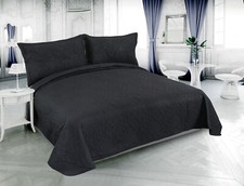 Pinsonic Embossed Solid Reversible Luxury Bedspread Coverlet Quilt Set Black Bedspread & Bedspread Set price