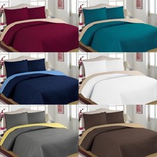 Julia 3 Piece REVERSIBLE Bed Bedspread Soft Quilt Coverlet Solid Stippling SET Bedspread & Bedspread Set price