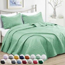 Ultra Soft Bedspread Light Weight Quilt Coverlet Bed Throw Bedding Set All Sizes Bedspread & Bedspread Set price