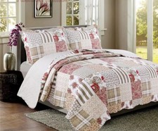 Quilt for Bed, Lightweight 3-Piece Quilt Set, Soft Bedspread - Floral Patchwork Bedspread & Bedspread Set price